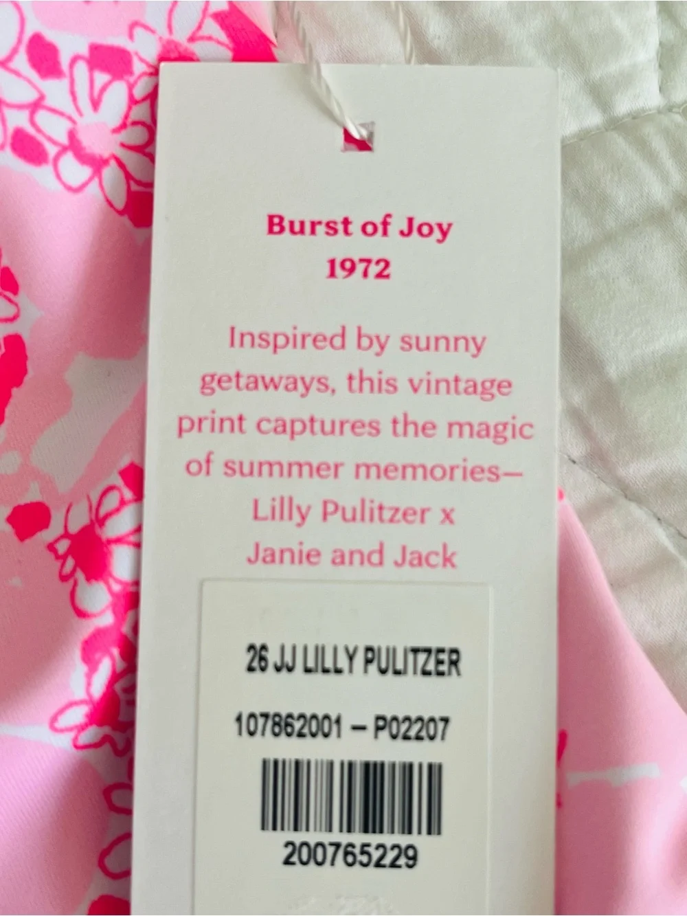 Lilly Pulitzer Janie & Jack Pink Floral One-Piece Swimsuit with White Rosettes
